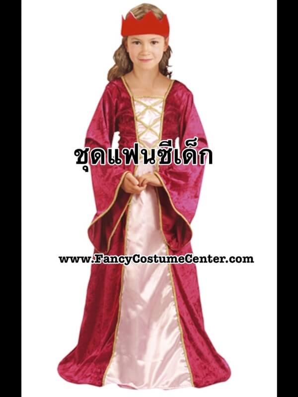 ชุดราชินีเด็ก กำมะหยี่อย่างดี พร้อม มงกุฏ